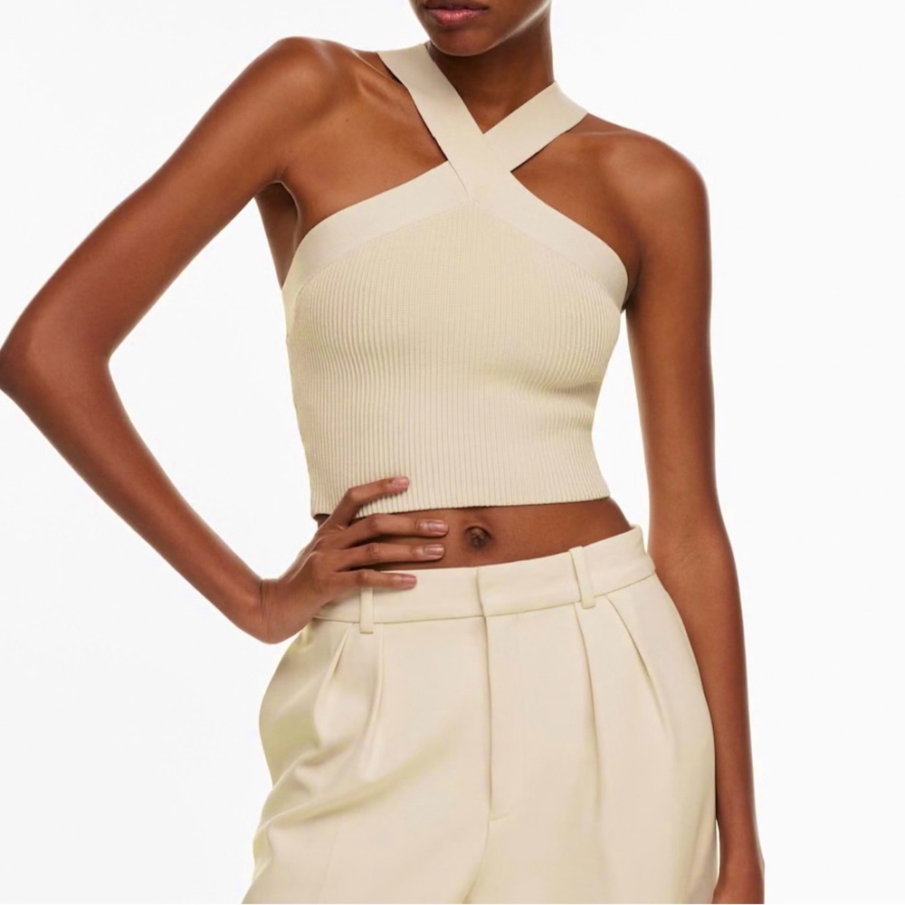 Babaton Sculpt Knit Criss Cross Cropped Tank